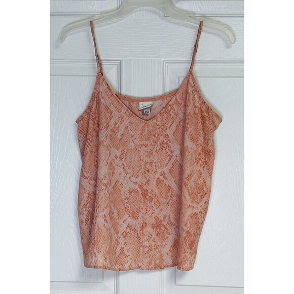 A New Day Cami Tank Top Womens S Pink Snakeskin Print Sleeveless V Neck Flowy - Picture 3 of 8